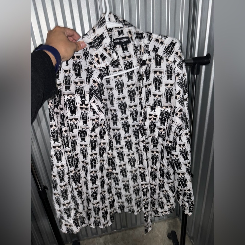 Karl lagerfeld Stylish Black and White Patterned Men's Jacket